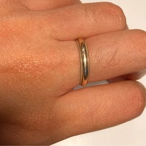SOLID GOLD VINTAGE MILGRAIN WEDDING BAND